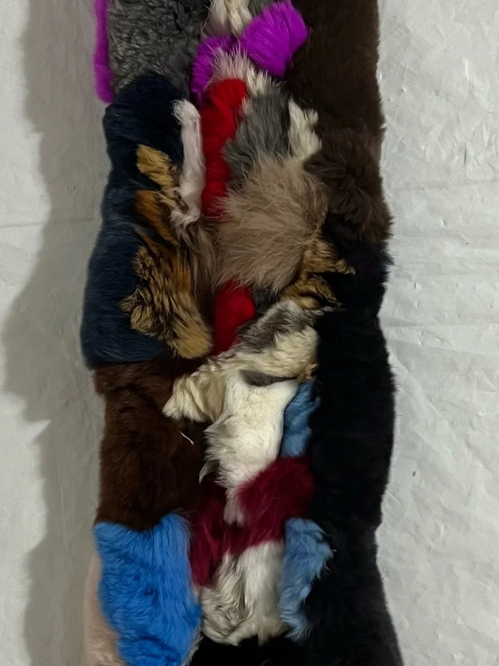 imoga Infinity Scarf Girls Multicolor Patchwork Rabbit Fur Winter Neck Rex